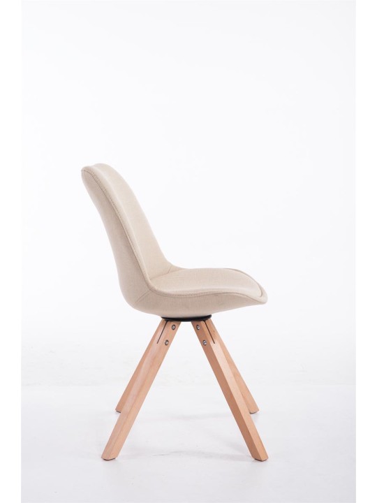 Chaise visiteur Toulouse tissu Natura Square, crème