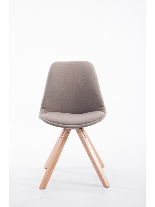 Chaise visiteur Toulouse tissu Natura Square, taupe