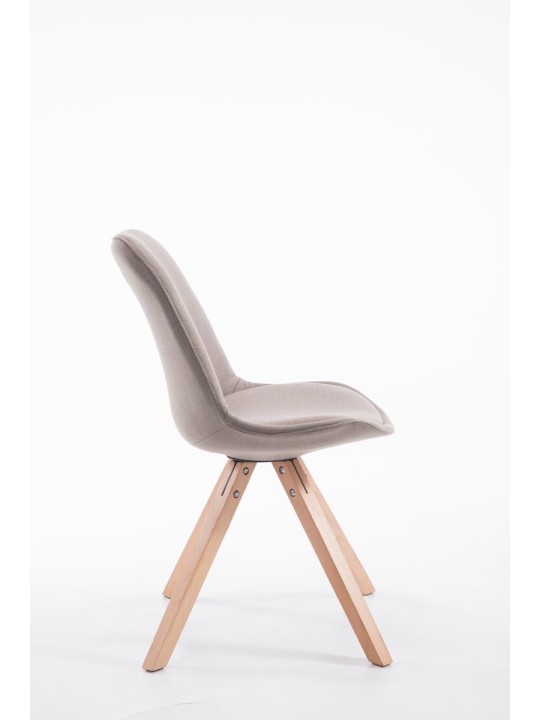 Chaise visiteur Toulouse tissu Natura Square, taupe