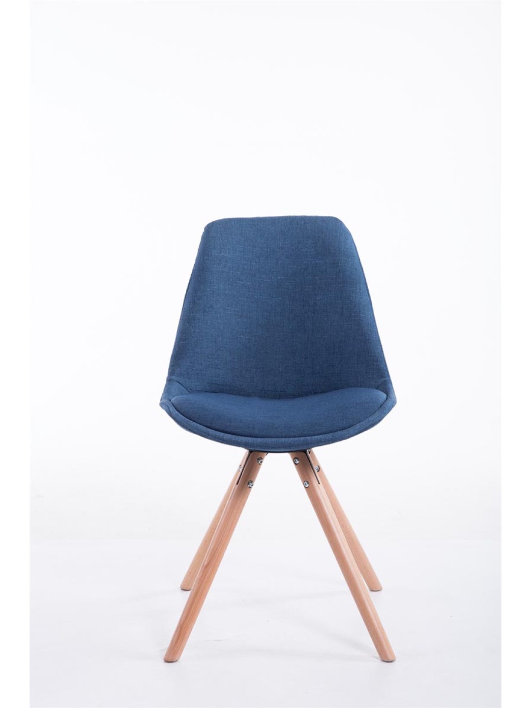 Chaise visiteur Toulouse tissu Natura ronde, bleu