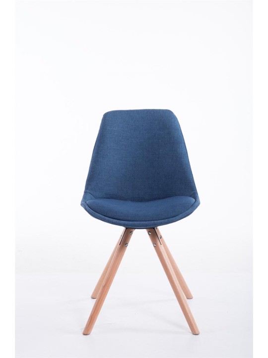 Chaise visiteur Toulouse tissu Natura ronde, bleu
