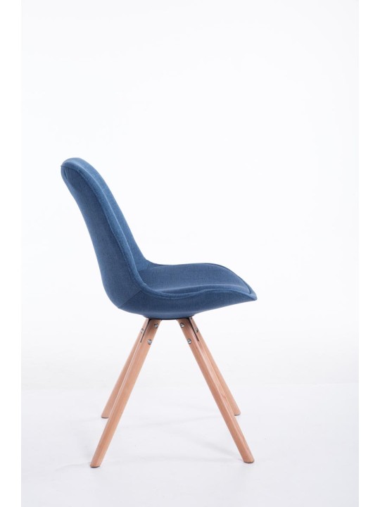 Chaise visiteur Toulouse tissu Natura ronde, bleu