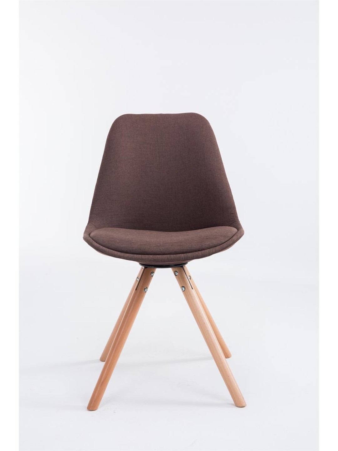 Chaise visiteur Toulouse tissu Natura ronde, brun