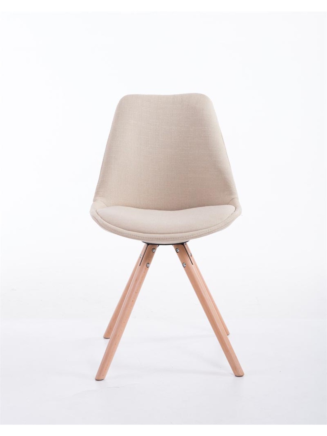 Chaise visiteur Toulouse tissu Natura ronde, crème