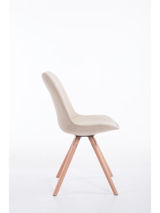 Chaise visiteur Toulouse tissu Natura ronde, crème