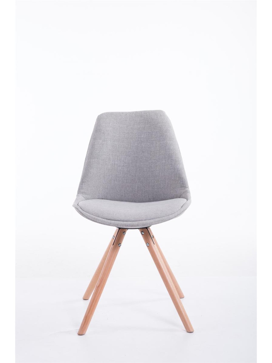 Chaise visiteur Toulouse tissu Natura ronde, gris