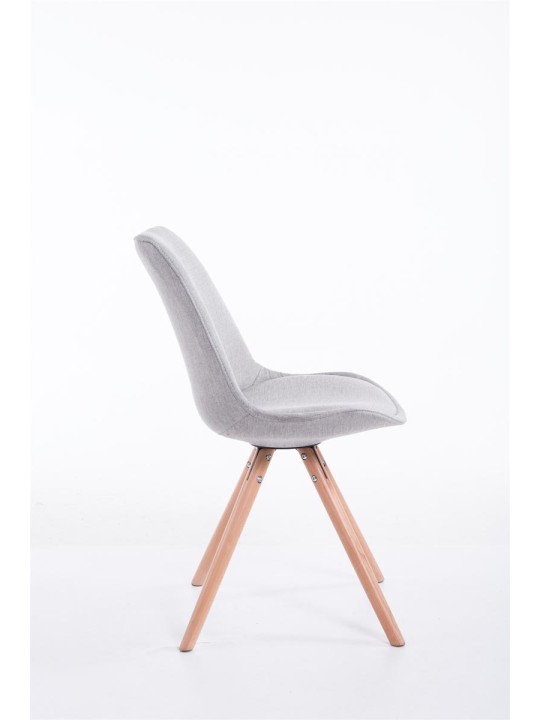 Chaise visiteur Toulouse tissu Natura ronde, gris