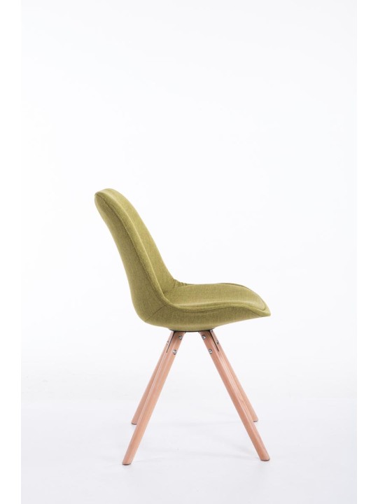 Chaise visiteur Toulouse tissu Natura ronde, vert