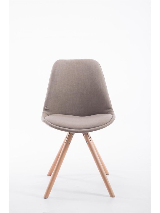 Chaise visiteur Toulouse tissu Natura ronde, taupe