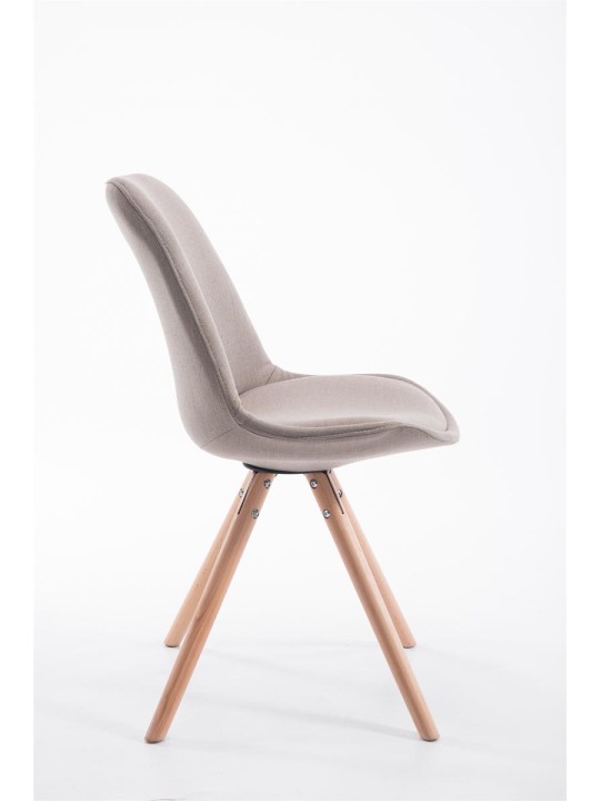 Chaise visiteur Toulouse tissu Natura ronde, taupe
