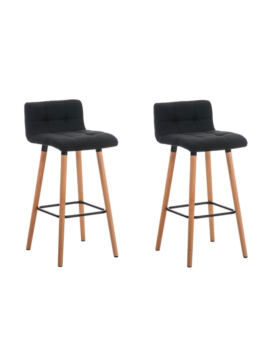 Lot de 2 tabourets de bar Lincoln tissu naturel, gris foncé Lot de 2 tabourets de bar Lincoln tissu naturel, gris foncé