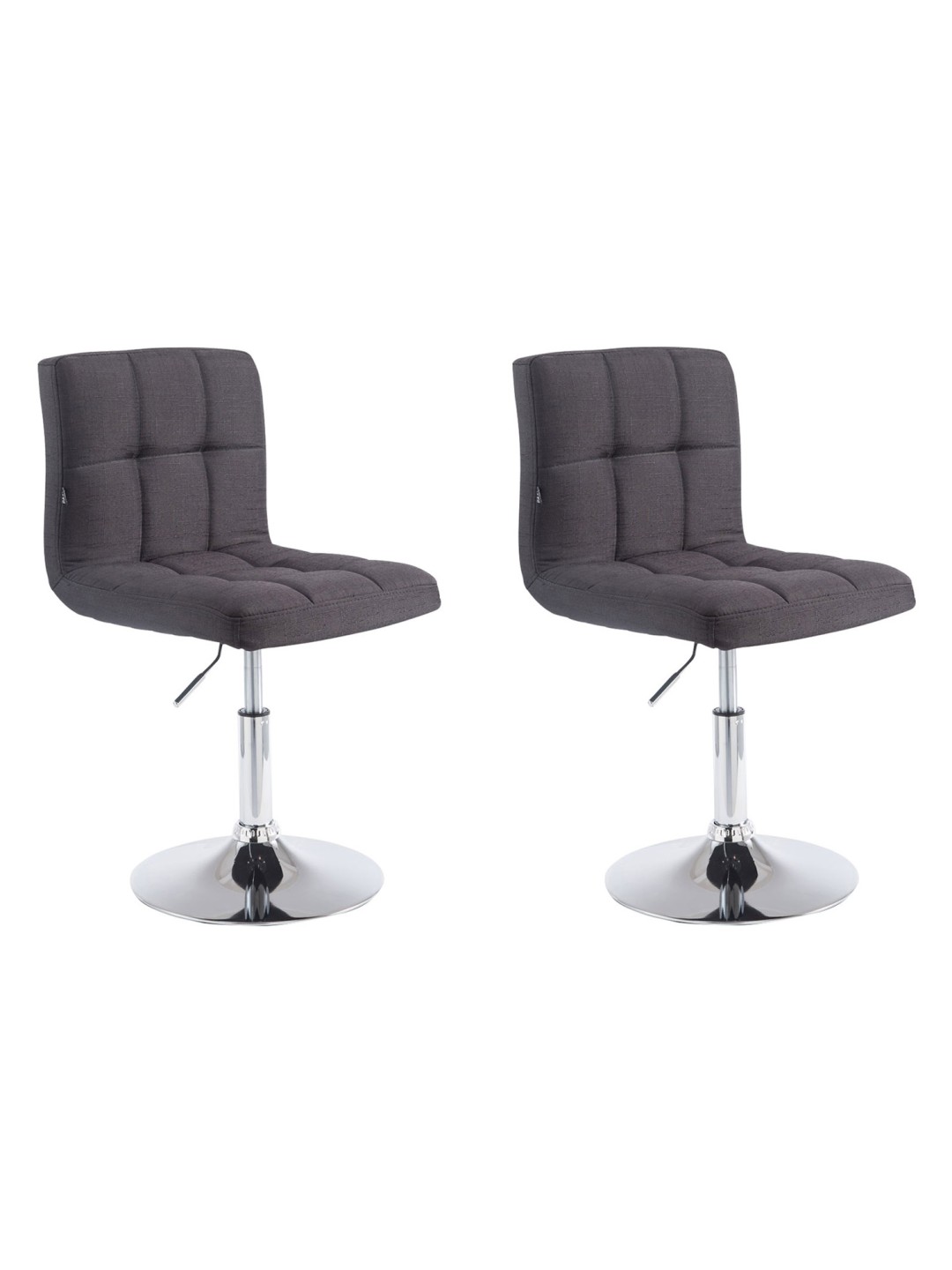 Lot de 2 tabourets de bar Palma V2 en tissu, noir