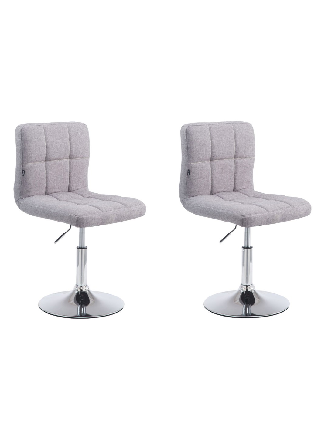 Lot de 2 tabourets de bar Palma V2 tissu, gris