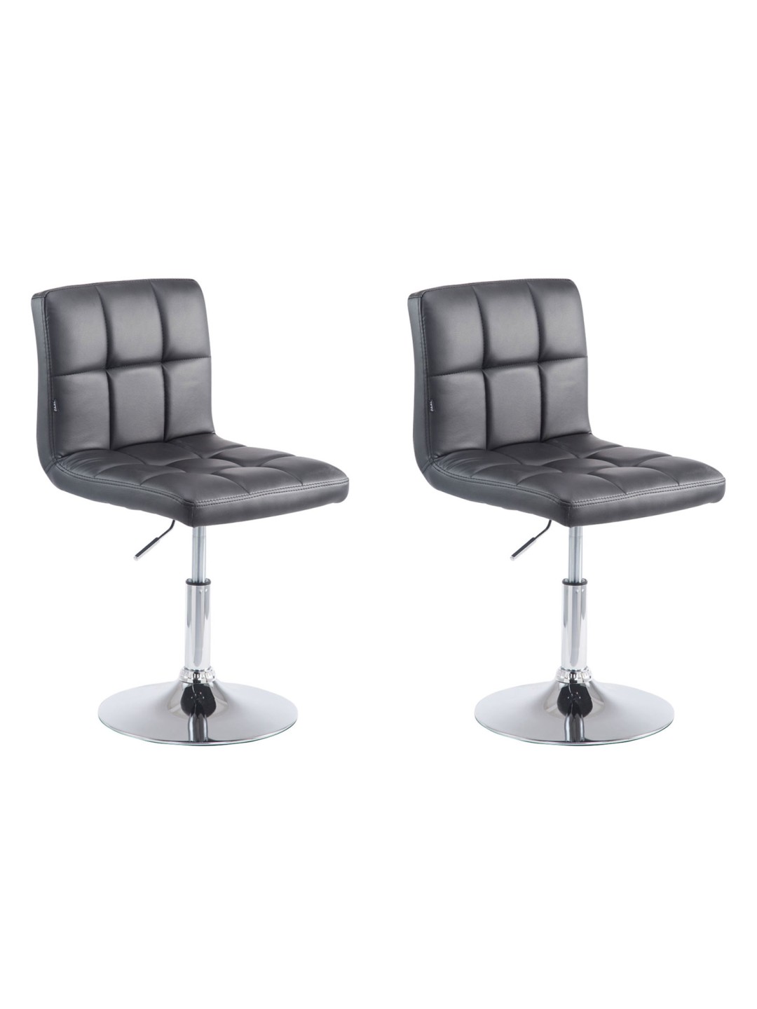 Lot de 2 tabourets de bar Palma V2 simili cuir, noir