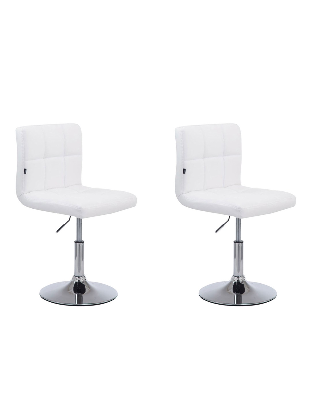 Lot de 2 tabourets de bar Palma V2 simili cuir, blanc