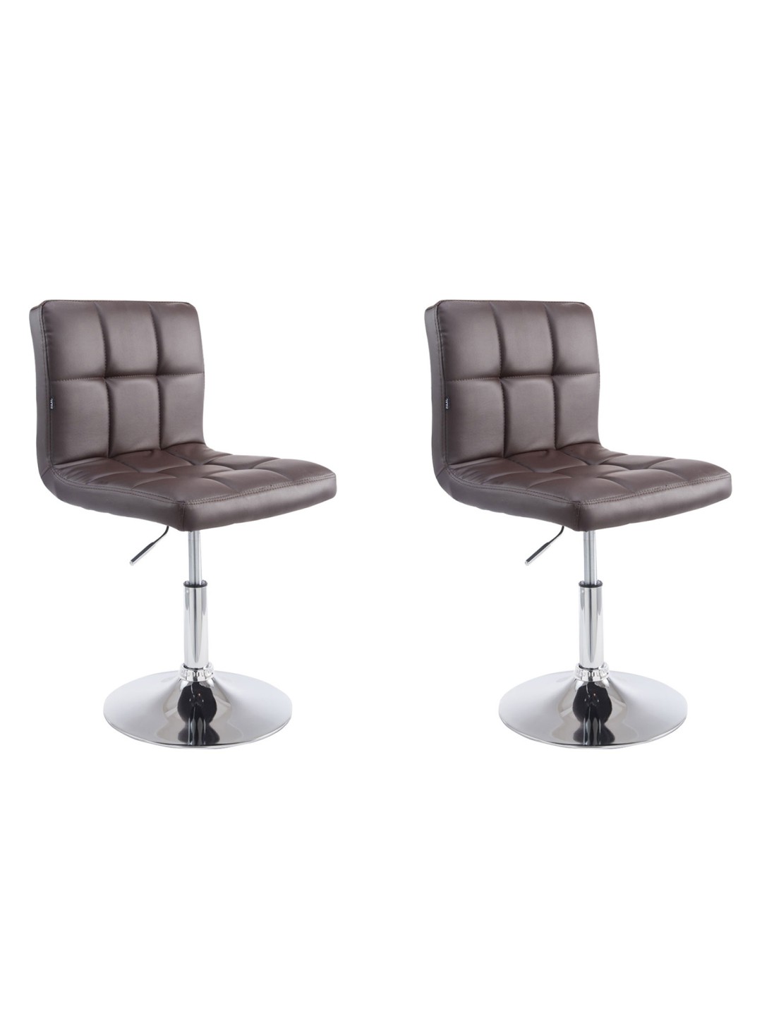 Lot de 2 tabourets de bar Palma V2 simili cuir, brun