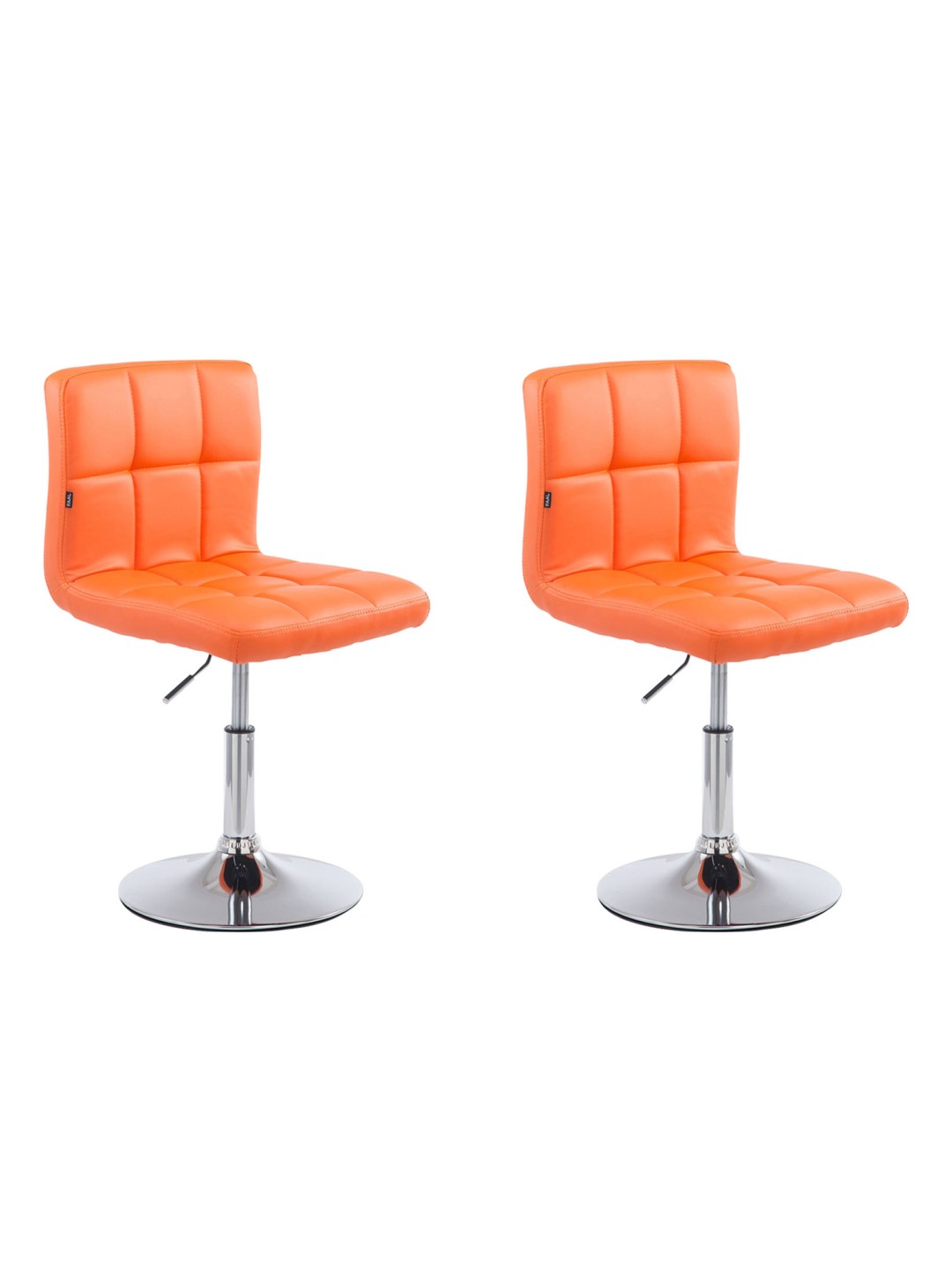 Lot de 2 tabourets de bar Palma V2 simili cuir, orange