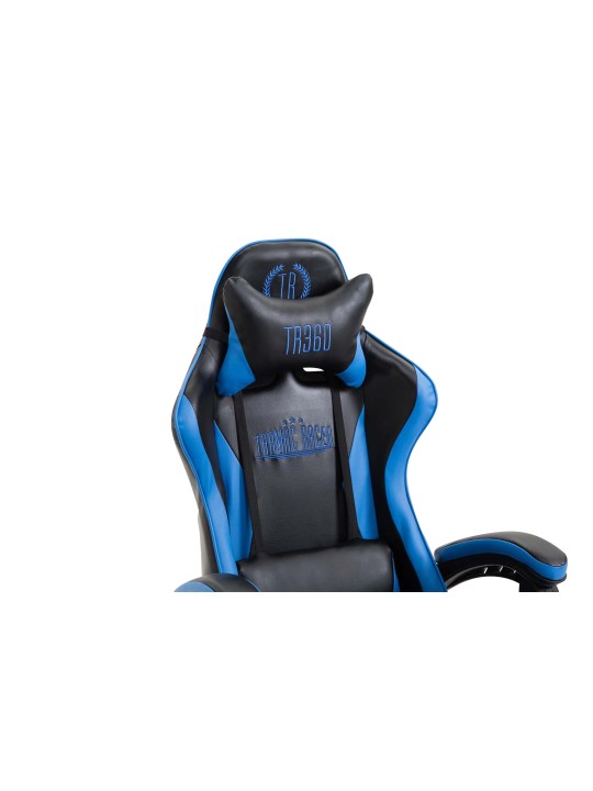 Chaise de bureau Ignite simili cuir, noir/bleu