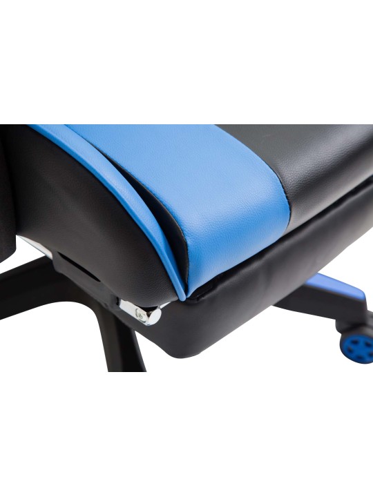 Chaise de bureau Ignite simili cuir, noir/bleu