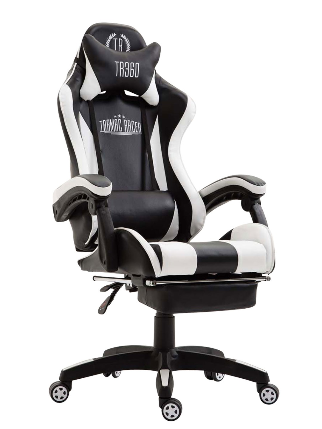 Chaise de bureau Ignite simili cuir, noir/blanc