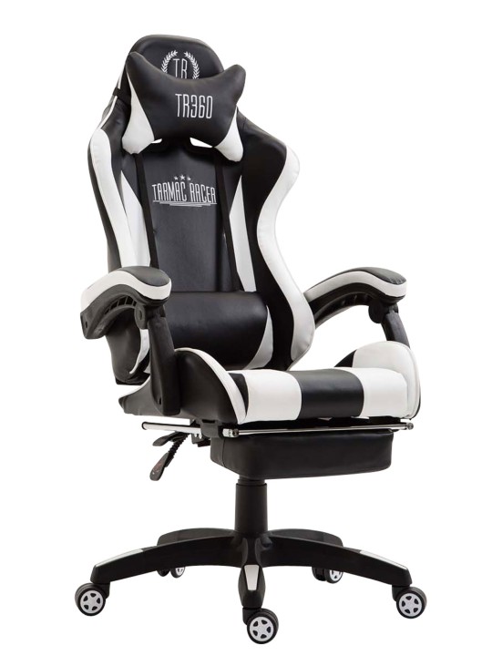 Chaise de bureau Ignite simili cuir, noir/blanc