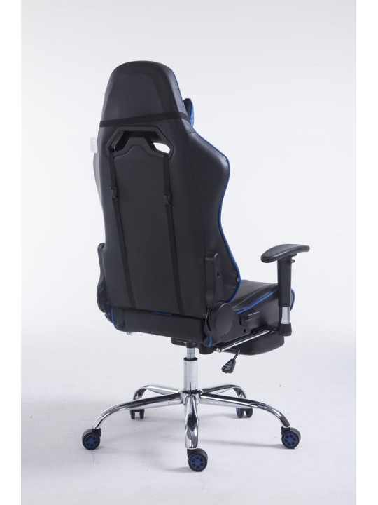 Chaise de bureau Racing Limit V2 en cuir artificiel avec repose-pieds, noir/bleu