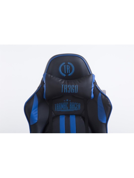 Chaise de bureau Racing Limit V2 en cuir artificiel avec repose-pieds, noir/bleu