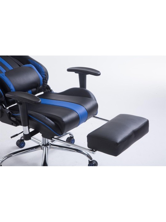 Chaise de bureau Racing Limit V2 en cuir artificiel avec repose-pieds, noir/bleu