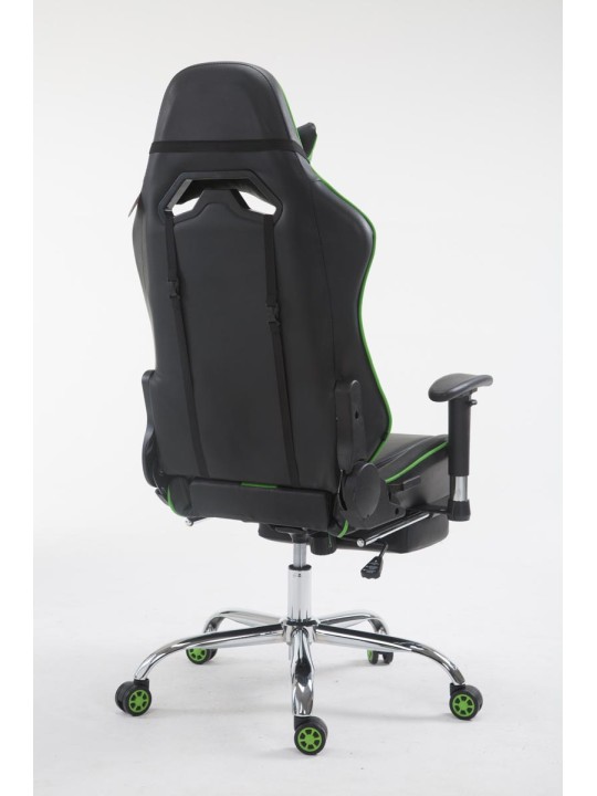 Chaise de bureau Racing Limit V2 en cuir artificiel avec repose-pieds, noir/vert