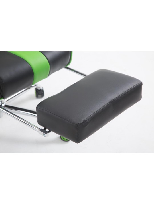 Chaise de bureau Racing Limit V2 en cuir artificiel avec repose-pieds, noir/vert