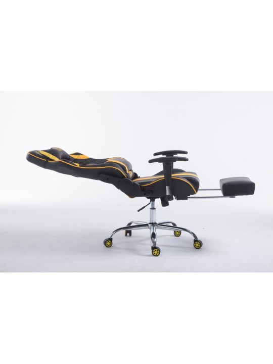 Chaise de bureau Racing Limit V2 en cuir artificiel avec repose-pieds, noir/jaune