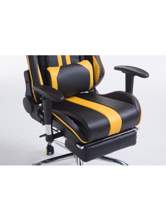Chaise de bureau Racing Limit V2 en cuir artificiel avec repose-pieds, noir/jaune