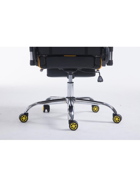 Chaise de bureau Racing Limit V2 en cuir artificiel avec repose-pieds, noir/jaune