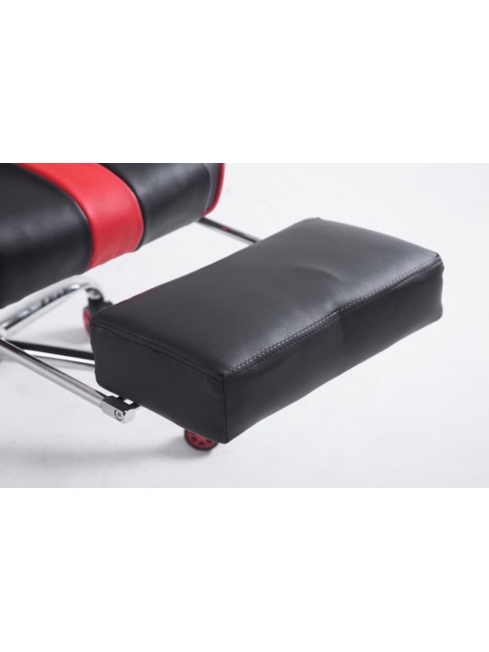 Chaise de bureau Racing Limit V2 en cuir artificiel avec repose-pieds, noir/rouge