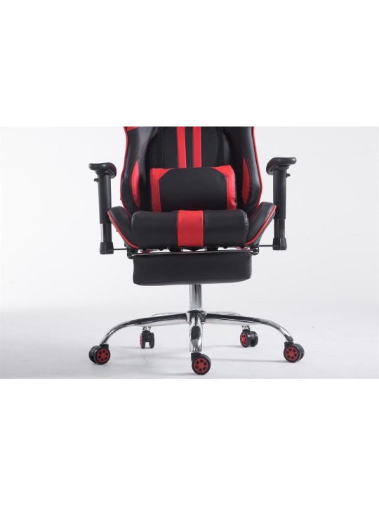Chaise de bureau Racing Limit V2 en cuir artificiel avec repose-pieds, noir/rouge