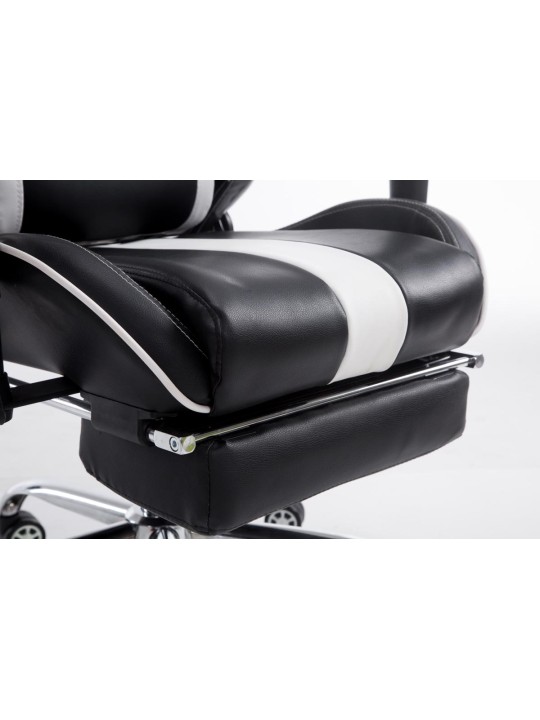 Chaise de bureau Racing Limit V2 en cuir artificiel avec repose-pieds, noir/blanc Chaise de bureau Racing Limit V2 en cuir artificiel avec repose-pieds, noir/blanc