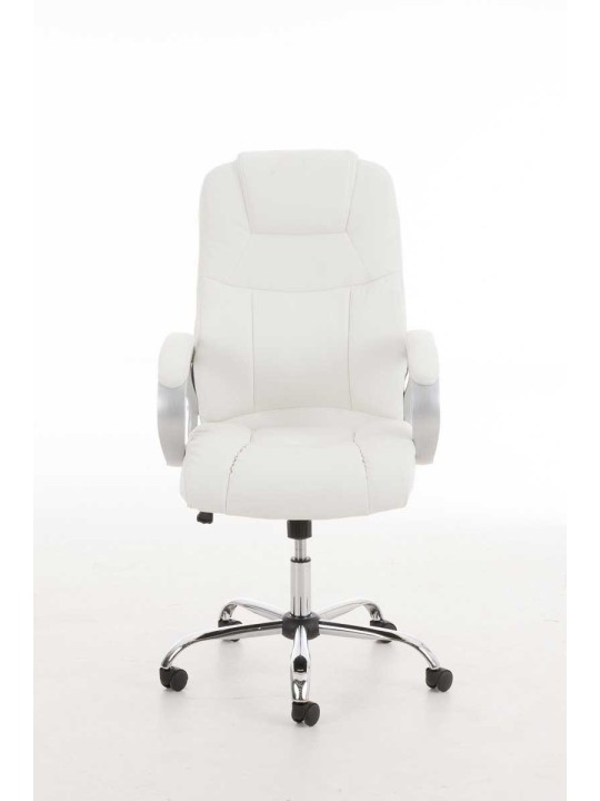 Chaise de bureau BIG Apollo simili cuir V2, blanc
