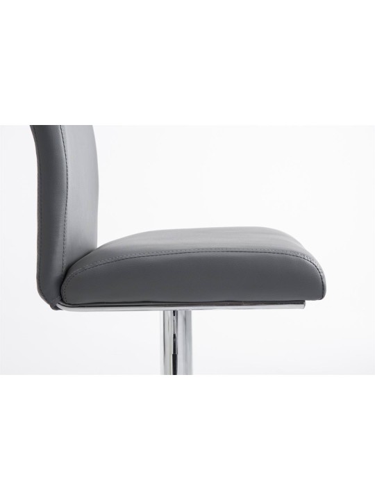 Lot de 2 tabourets de bar Cologne simili cuir chromé, gris