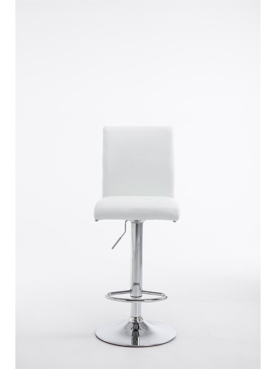 Lot de 2 tabourets de bar Cologne simili cuir chromé, blanc