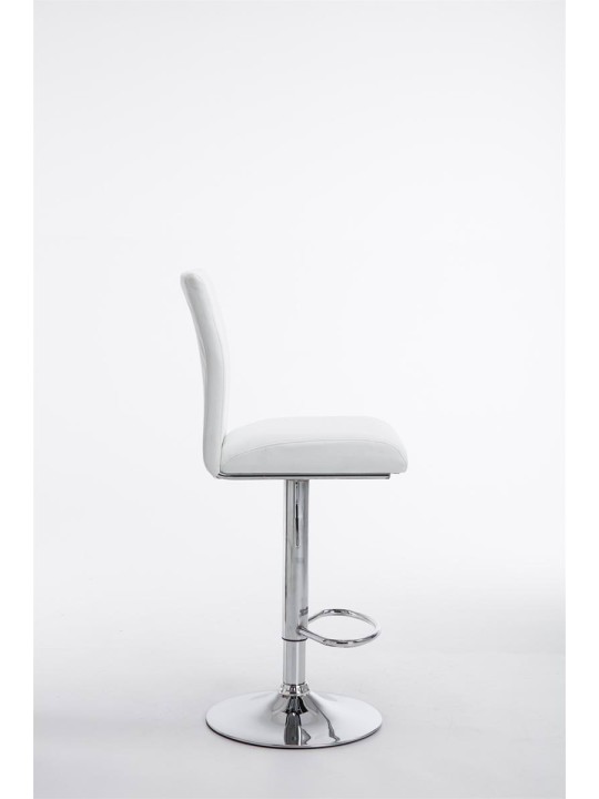 Lot de 2 tabourets de bar Cologne simili cuir chromé, blanc