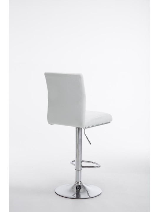 Lot de 2 tabourets de bar Cologne simili cuir chromé, blanc