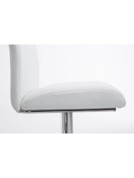 Lot de 2 tabourets de bar Cologne simili cuir chromé, blanc