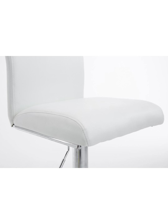 Lot de 2 tabourets de bar Cologne simili cuir chromé, blanc