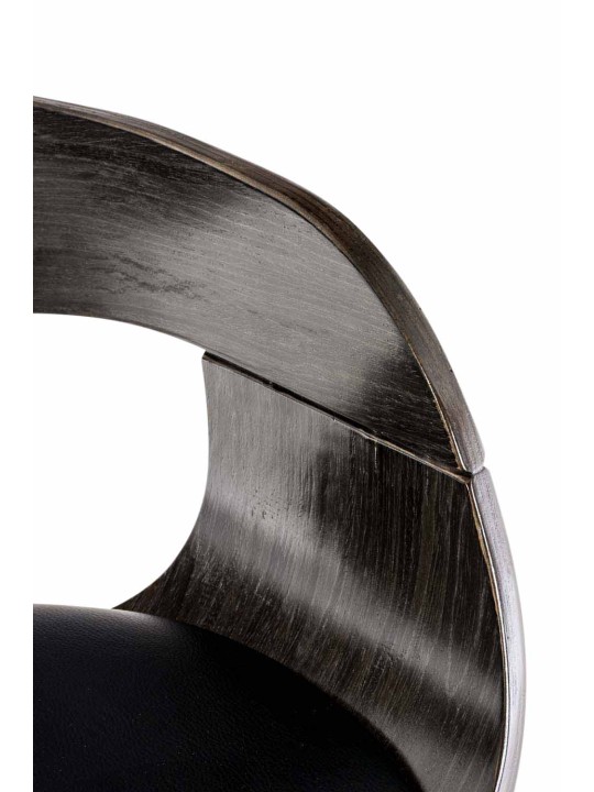 Lot de 2 tabourets de bar Kingston C simili cuir, noir/gris