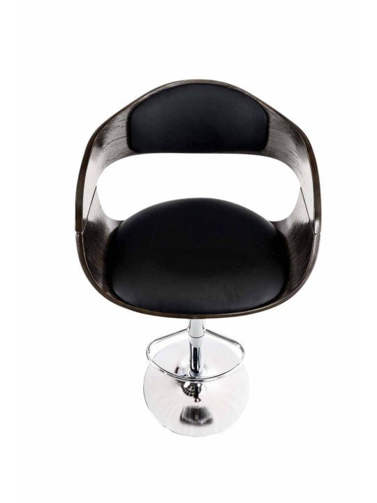 Lot de 2 tabourets de bar Kingston C simili cuir, noir/gris