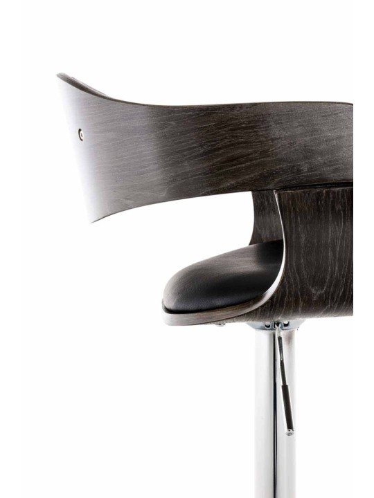 Lot de 2 tabourets de bar Kingston C simili cuir, noir/gris