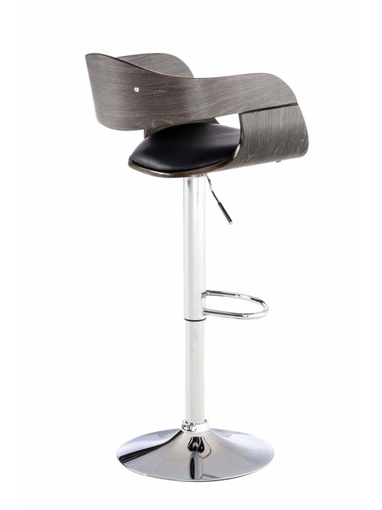 Lot de 2 tabourets de bar Kingston C simili cuir, noir/gris