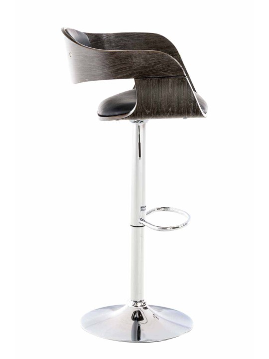 Lot de 2 tabourets de bar Kingston C simili cuir, noir/gris