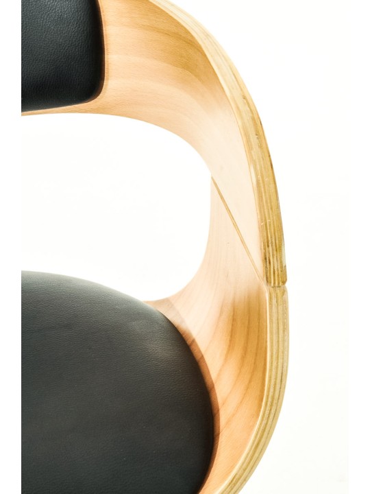 Lot de 2 tabourets de bar Kingston C simili cuir, naturel/noir