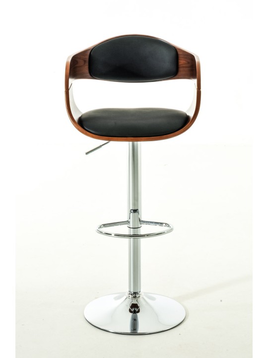 Lot de 2 tabourets de bar Kingston C simili cuir, noyer/noir